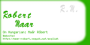 robert maar business card