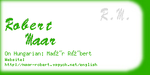 robert maar business card